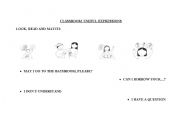 English Worksheet: classroom usefull expressions