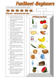 FunSheet for Beginners: Picnic