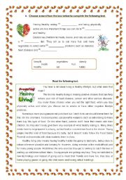 English Worksheet: Healthy living