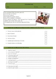 English Worksheet: Test about family