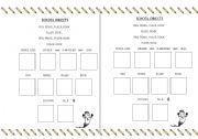 English Worksheet: School Objects song!
