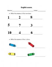 English Worksheet: exam