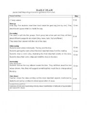 English Worksheet: Lesson plan