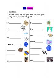 English Worksheet: The weather in spring and in fall