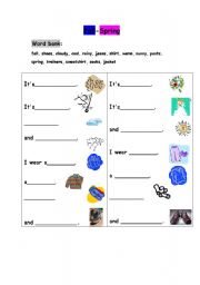 English worksheet: The weather in spring and in fall