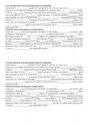 English Worksheet: Test on Grammar