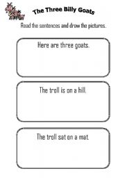 English Worksheet: three billy goats activity