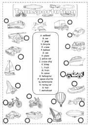 English Worksheet: transportation