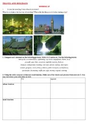 English Worksheet: travel and holidays