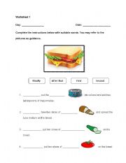 English Worksheet: sequence connectors