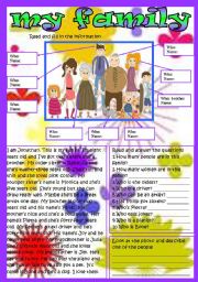 English Worksheet: my family