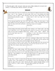 English Worksheet: animal riddles 