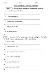 English worksheet: Punctutation