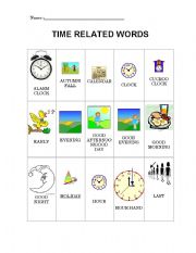 English Worksheet: Time related words