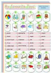 English Worksheet: My favourite Toys