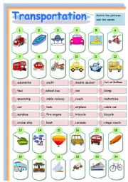 English Worksheet: Transportation