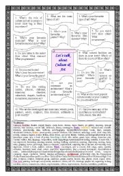 English Worksheet: Lets talk about Culture and Art