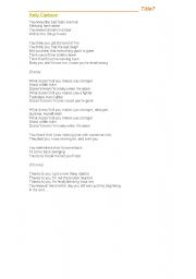 English Worksheet: Guessing video from lyrics - Song: Stronger - Kelly Clarckson