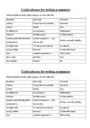 Skills file: Useful phrases for writing a summary