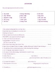 English Worksheet: Antonyms