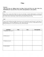 English worksheet: Films