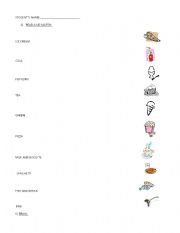 English worksheet: Food Items
