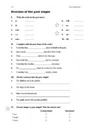 English Worksheet: Revision past simple 