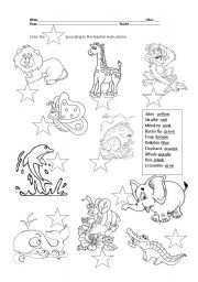 English Worksheet: wild animals