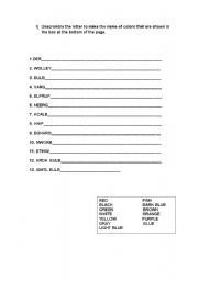 English Worksheet: Color Activities