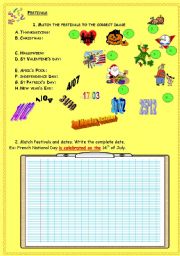 English Worksheet: practising the date part 2