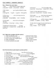 English Worksheet: Present Perfect and Past Simple