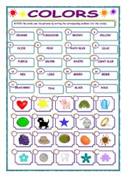 English Worksheet: COLORS