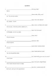 English worksheet: Question making (Part 3) 