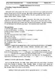 English Worksheet: false beginners worksheet 