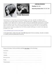 English worksheet: Vidal Sassoon