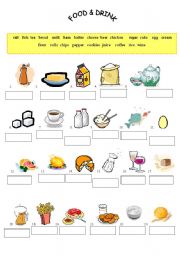 English Worksheet: Food & Drink