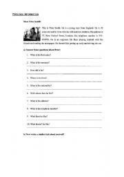 English Worksheet: Personal Information