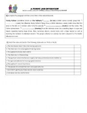 English Worksheet: A Funny Job Interview