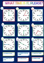 English Worksheet: WHAT TIME IS IT?