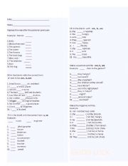 English Worksheet: verb to be exercises