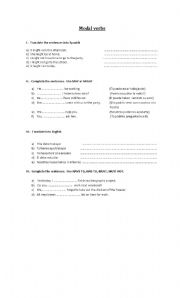 English worksheet: Modal verbs worksheet