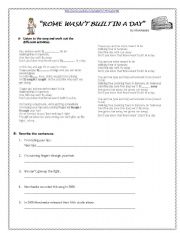 English Worksheet: Rome wasnt built in a day