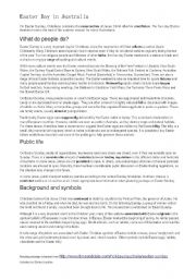 English Worksheet: Easter in Australia [reading + speaking]