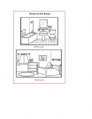 English Worksheet: rooms of the house