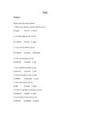 English Worksheet: emotions-Quiz 1