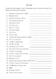 English Worksheet: ABC quiz