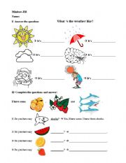 English worksheet: minitest for kids