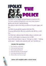 The police (Biography, Song, Vocabulary)