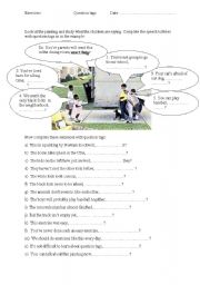 English Worksheet: New Kids in the Neighborhood Question Tags