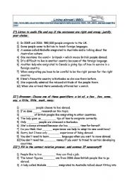 English Worksheet: Listening: living abroad